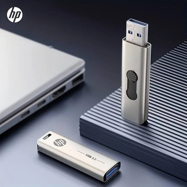 HP USB Flash Drive 3.2 32GB 64GB High Speed Sticks External Storage Metal Pen Drive Creative Personality Car Music Frontier General Hardware