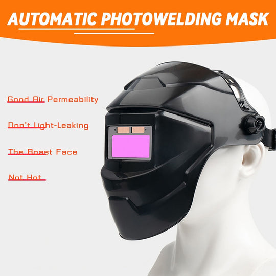 Chameleon Large View Auto Darkening Welding Helmet Solar Powered True Color Lens For Arc Weld Grind Cut Frontier General Hardware