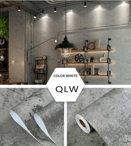 Industrial Cement Grey Clothing Store Living Room Decor Contact Paper Vinyl Self Adhesive Waterproof Wallpaper Wall Stickers Frontier General Hardware