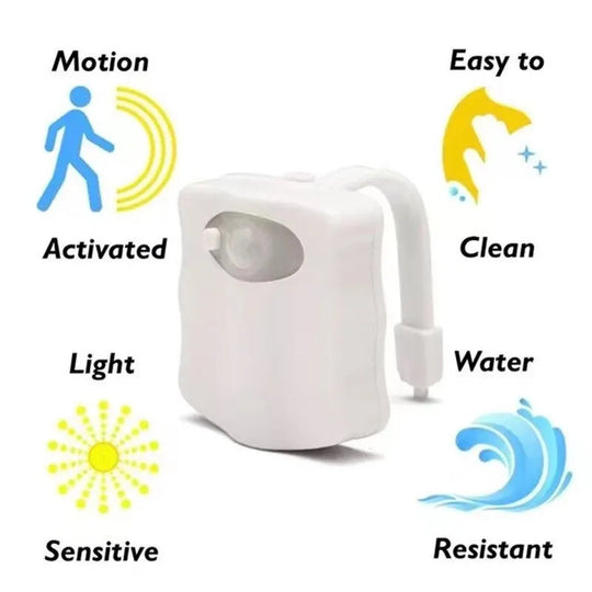 Motion Sensor Wireless LED Night Light RGB 8 Colors Battery Powered Auto On Bathroom Toilet Atmosphere Lamp Frontier General Hardware