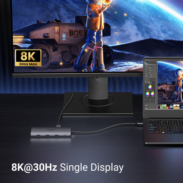 UGREEN Dual HDMI USB-C HUB 8K 4K HDMI Adapter 10 in 1 Splitter with RJ45 USB3.0 PD 100W Dock for MacBook Pro Air Laptop USB HUB Frontier General Hardware