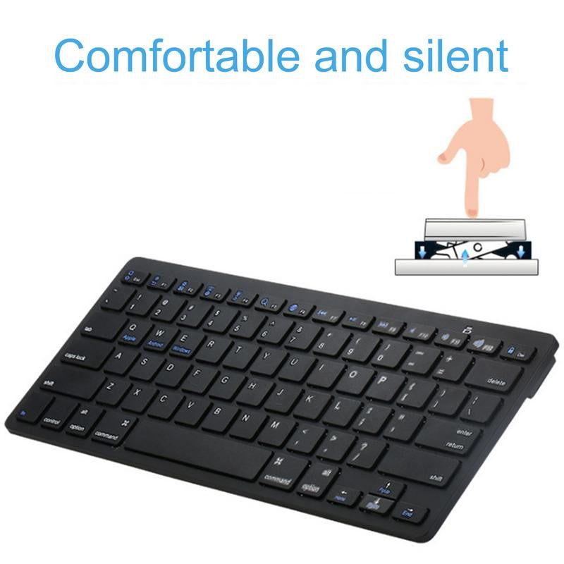 Wireless Flat Cordless Mute Keyboard With Stable Connection Rechargeab