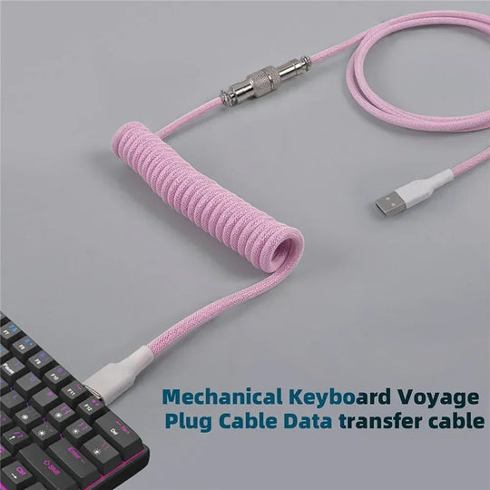 Mechanical Keyboard Coiled Cable, Type-C USB Port, Aviator Coiling Cable for Gaming and Desktop Computers Frontier General Hardware