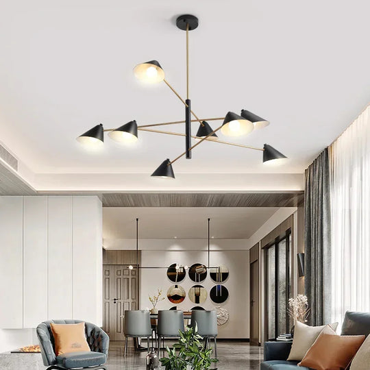 Cone Shape Pendant Light Art Chandelier for Living Room and Dining Minimalist Lamp With Three Color Temperatures Frontier General Hardware