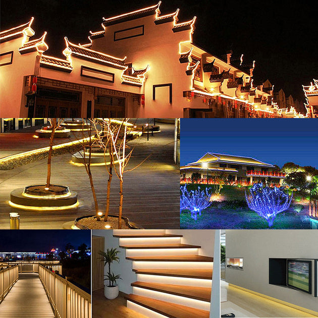 AC 220V High Brightness LED Strip Light Waterproof Flexible Tape 60 LEDs Per Meter Outdoor Indoor Decor 5050 SMD Frontier General Hardware