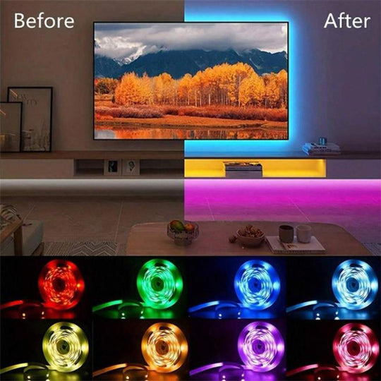 Bluetooth LED Strip Lights SMD 5050 RGB With App And Remote Control Flexible Ribbon TV Backlights Game Room Frontier General Hardware