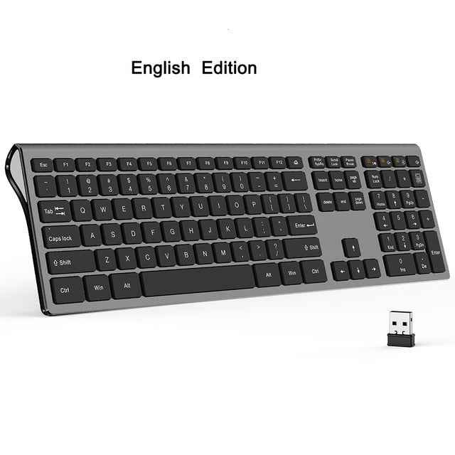 SeenDa Thin 2.4G Wireless Keyboard for Laptop Desktop Scissors Switch Keyboard for Windows Mac OS Full Size 109 Keys Keyboard|Keyboards