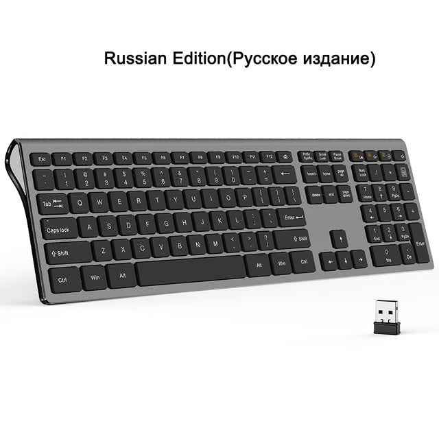 SeenDa Thin 2.4G Wireless Keyboard for Laptop Desktop Scissors Switch Keyboard for Windows Mac OS Full Size 109 Keys Keyboard|Keyboards