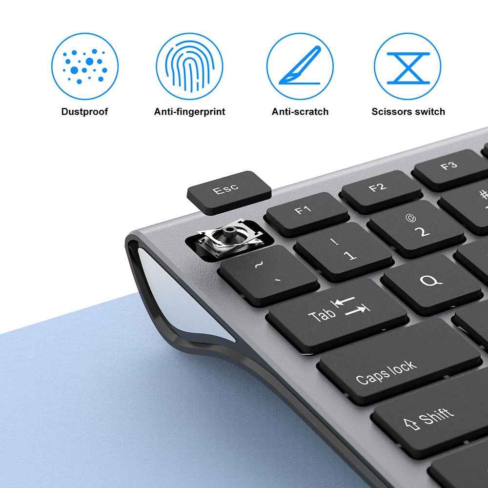 SeenDa Thin 2.4G Wireless Keyboard for Laptop Desktop Scissors Switch Keyboard for Windows Mac OS Full Size 109 Keys Keyboard|Keyboards