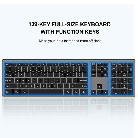 SeenDa Thin 2.4G Wireless Keyboard for Laptop Desktop Scissors Switch Keyboard for Windows Mac OS Full Size 109 Keys Keyboard|Keyboards