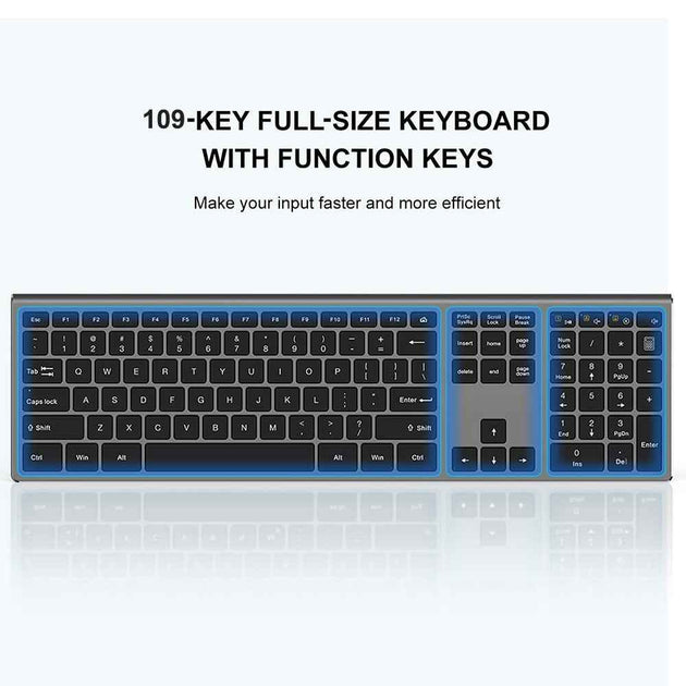 SeenDa Thin 2.4G Wireless Keyboard for Laptop Desktop Scissors Switch Keyboard for Windows Mac OS Full Size 109 Keys Keyboard|Keyboards