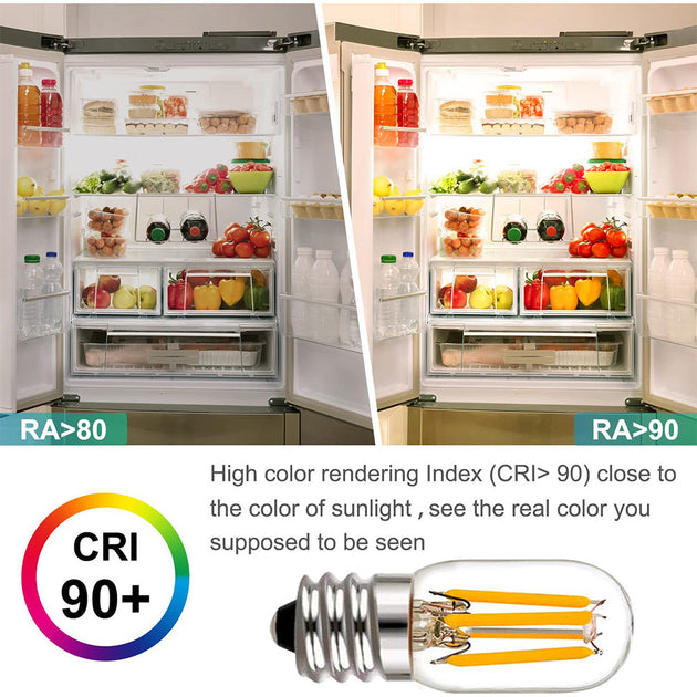 T20 2W Dimmable Edison Led Filament Tubular Bulbs E12 E14 Clear Glass 2200K Refrigerator Hanging Mini Night Lamps Frontier General Hardware