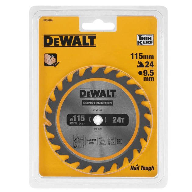 DEWALT DT20420 Framing Circular Saw Blade 115x9.5mm 24 Tooth For Cordless Power Tools Frontier General Hardware