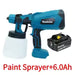 Makita BL1860 18V Battery 1L Cordless Portable Paint Sprayer Set Auto Furniture Spray Painting Tool