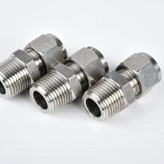Stainless Steel 304 Compression Tube Union Connector 1/8 To 1 Inch NPT BSPT Male For Oil Water Gas Frontier General Hardware