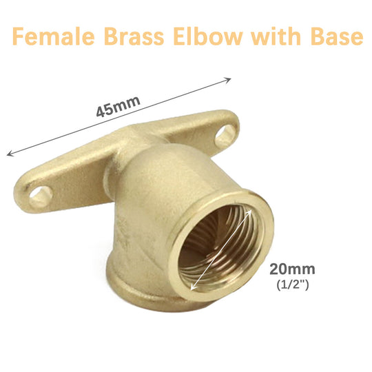 Brass Half Inch BSP Female Elbow Coupler Copper Adapter With Base For Garden Irrigation Frontier General Hardware