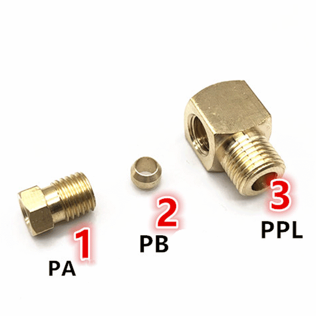 Brass 90 Degree Tube Union Compression Fitting With BSP And Metric M6 M8x1 M10x1 Threads For 4mm And 6mm Tubing Frontier General Hardware