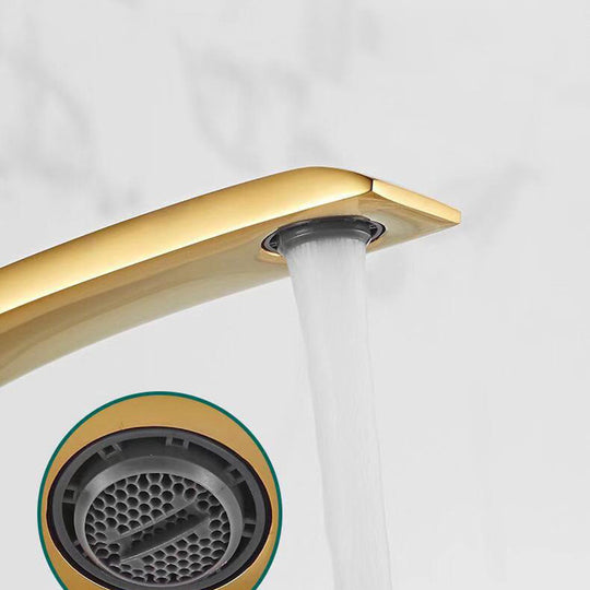 Bathroom Basin Faucet Deck Mount Hot And Cold Water Mixer Tap With Creative Curved Design Frontier General Hardware