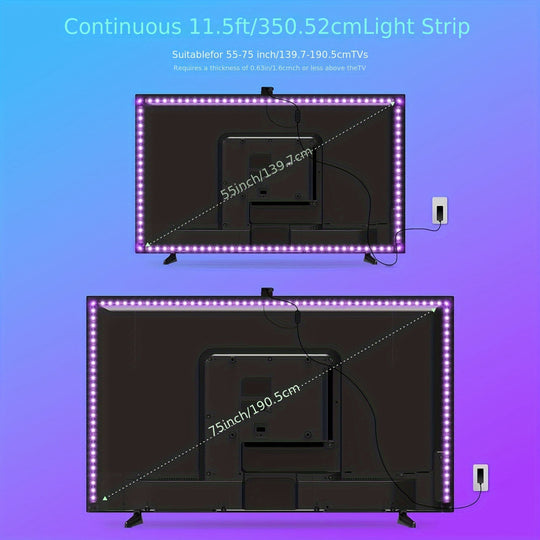 LED TV Backlight Strip With Camera Color Sensor RGBIC USB For 55-85 Inch TVs, Sync Music, App Control Frontier General Hardware