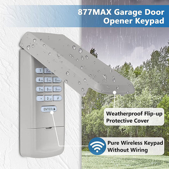 LiftMaster 877MAX Keypad Remote Control Compatible With 878MAX 877LM 977LM 377LM 376LM 315 MHz 390 MHz Frontier General Hardware