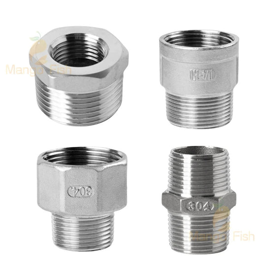 SS304 Stainless Steel Male To Female Thread Equal Reducer Fitting One Eighth To Three Quarters Inch Water Pipe Adapter Frontier General Hardware