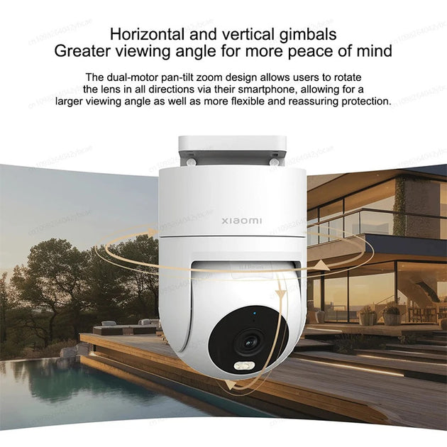 XIAOMI Outdoor Camera CW300，360° 4MP 2.5K，Two-Way Audio，Audible Visual Alarm，IP66，Human Tracking，Chinese Version With Adapter Frontier General Hardware