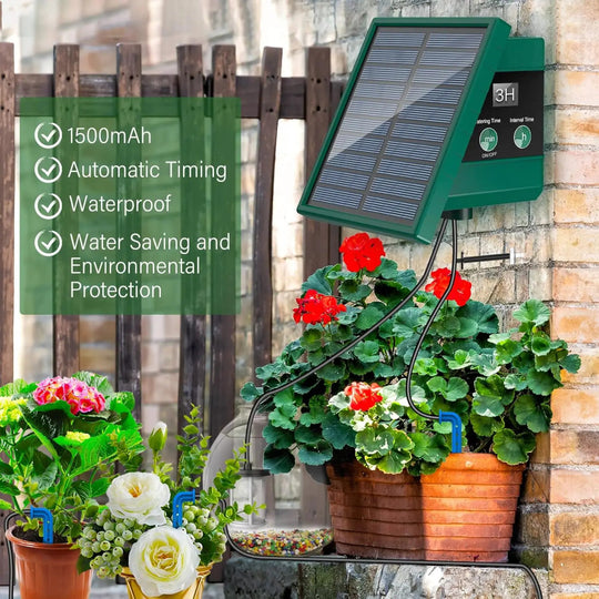 Solar Irrigation System for Garden Balcony Automatic Drip Irrigation System DIY Garden Watering System Drip Hose Irrigation Frontier General Hardware