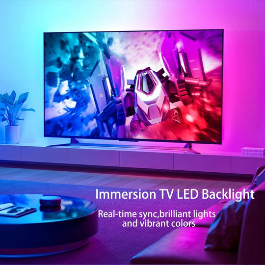 Smart Ambient TV Led Backlight For 4K HDMI 2.0 Device Sync Box Led Strip Lights Kit Wifi Alexa Voice Google Assistant Control Frontier General Hardware