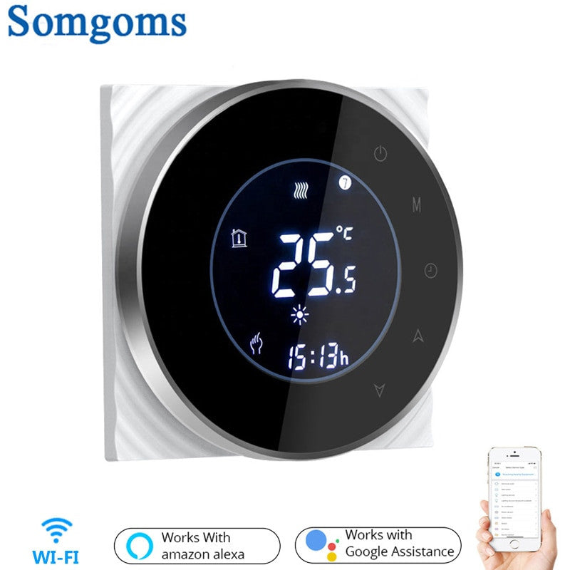 Smart WiFi Touch Thermostat Temperature Wireless Controller For Water/Electric Floor Heating Water/Gas Boiler Works Google Home|Smart Temperature Control System - Frontier General Hardware