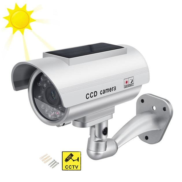 Solar Power Dummy Camera Security Waterproof Fake Camera Outdoor Indoor Bullet LED Light Monitor CCTV Surveillance Camera|Surveillance Cameras - Frontier General Hardware