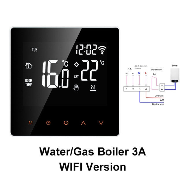 Tuya Smart Life WiFi Thermostat Temperature Controller for Water/Electric floor Heating Water/Gas Boiler Works with Alexa Google|Smart Temperature Control System - Frontier General Hardware