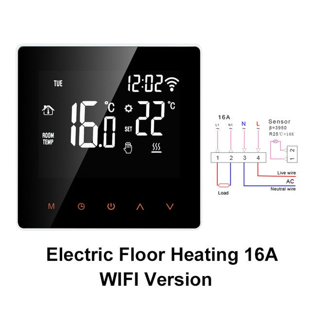 Tuya Smart Life WiFi Thermostat Temperature Controller for Water/Electric floor Heating Water/Gas Boiler Works with Alexa Google|Smart Temperature Control System - Frontier General Hardware