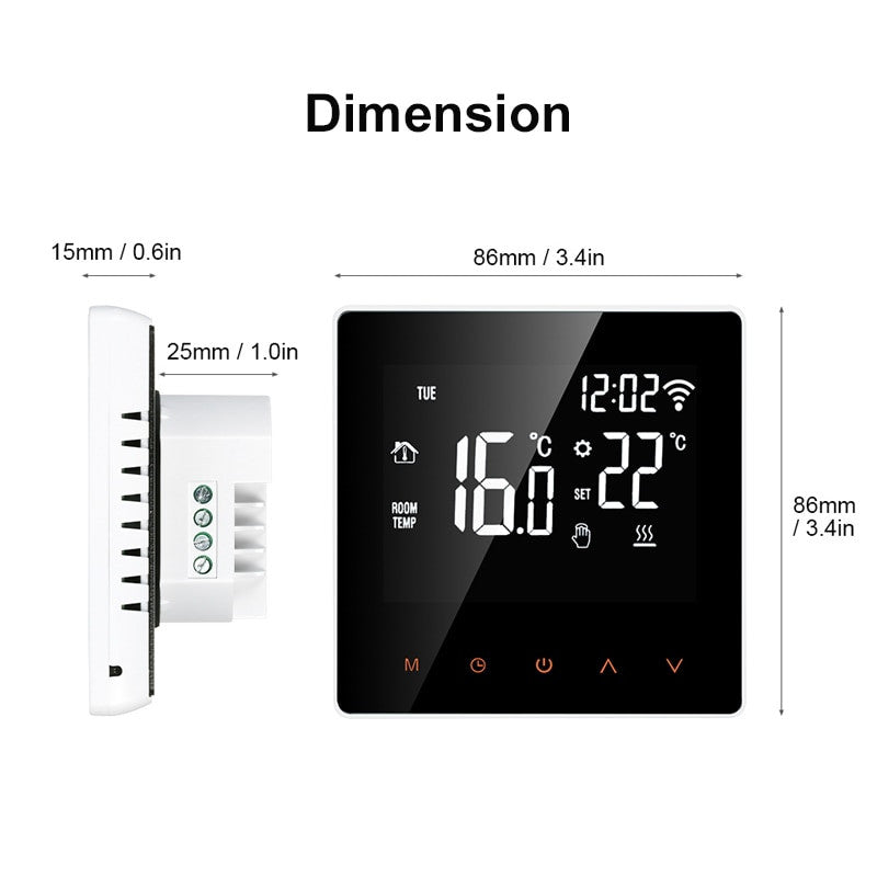 Tuya Smart Life WiFi Thermostat Temperature Controller for Water/Electric floor Heating Water/Gas Boiler Works with Alexa Google|Smart Temperature Control System - Frontier General Hardware