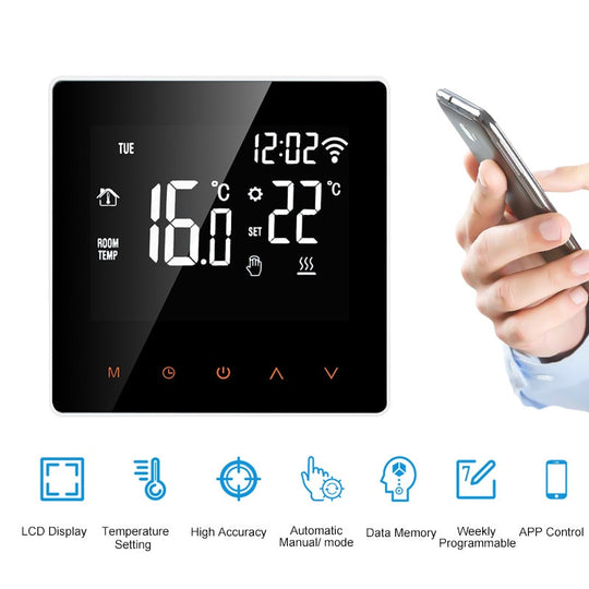 Tuya Smart Life WiFi Thermostat Temperature Controller for Water/Electric floor Heating Water/Gas Boiler Works with Alexa Google|Smart Temperature Control System - Frontier General Hardware