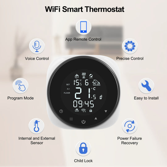 Tuya Smart Wifi Thermostat Temperature Controller for Water/Electric Floor Heating/Water Gas Boiler Works with Alexa Google Home|Smart Temperature Control System - Frontier General Hardware