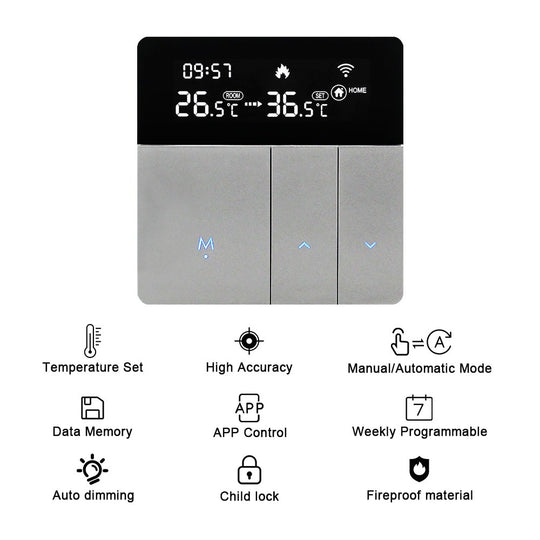 WiFi Smart Thermostat 16A 3A for Heating and Water or Gas Boilers Tuya App Remote Control Alexa Yandex Google Home Frontier General Hardware