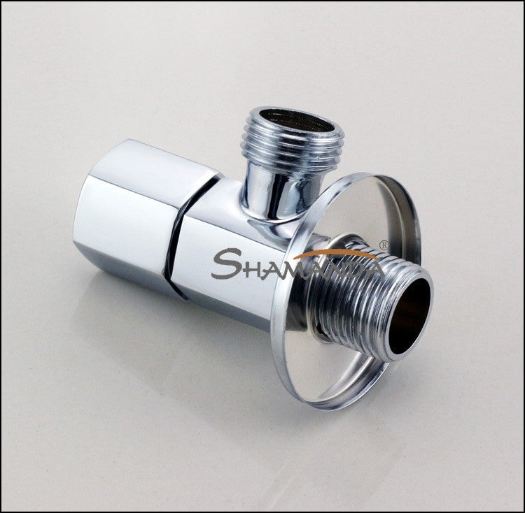 Universal G1/2 Thread Triangle Valve Plating Angle Valve Thickened Quick Opening Large Flow Filling Valves for Toilet Sink Water|chrome finished|bathroom productsbathroom basin - Frontier General Hardware