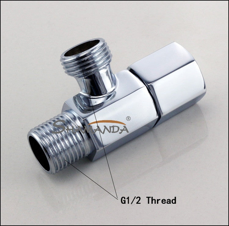 Universal G1/2 Thread Triangle Valve Plating Angle Valve Thickened Quick Opening Large Flow Filling Valves for Toilet Sink Water|chrome finished|bathroom productsbathroom basin - Frontier General Hardware