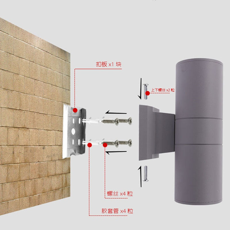 Up Down Outdoor Wall Light Black Gray 10W Waterproof 65 * 160mm Garden Porch Led Lamp Aluminum IP65|lamp outdoor|led outdoor lampled wall outdoor - Frontier General Hardware