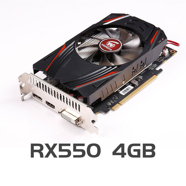 VEINEDA RX 550 4GB Video Cards GPU AMD Radeon RX550 4GB GDDR5 Graphics Cards PC Desktop Computer Game Map PCI E X16|Graphics Cards - Frontier General Hardware