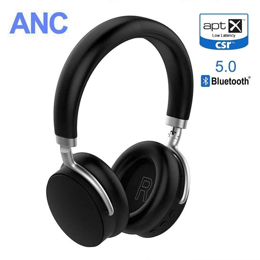 VIKEFON AptX Low Latency/LL Bluetooth 5.0 Headphones ANC Active Noise Cancelling Wireless Headset with Super HiFi Deep Bass 20H|Phone Earphones & Headphones