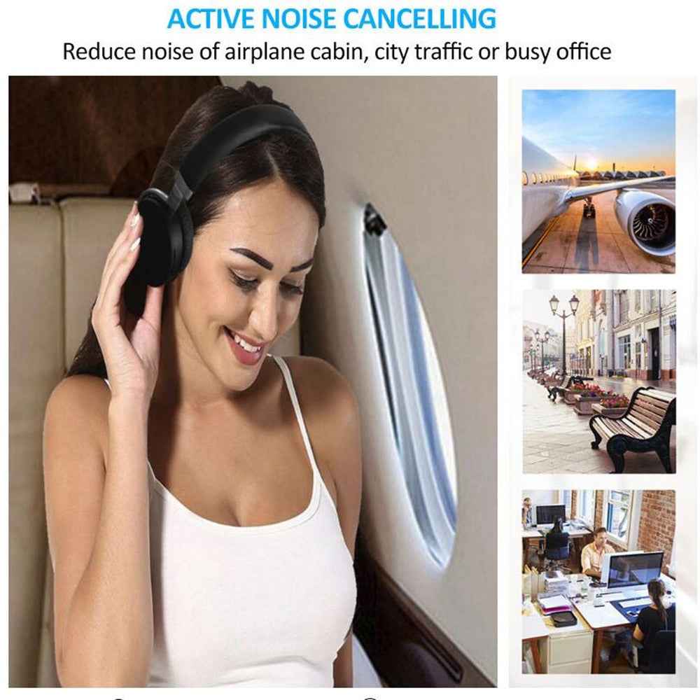 VIKEFON AptX Low Latency/LL Bluetooth 5.0 Headphones ANC Active Noise Cancelling Wireless Headset with Super HiFi Deep Bass 20H|Phone Earphones & Headphones
