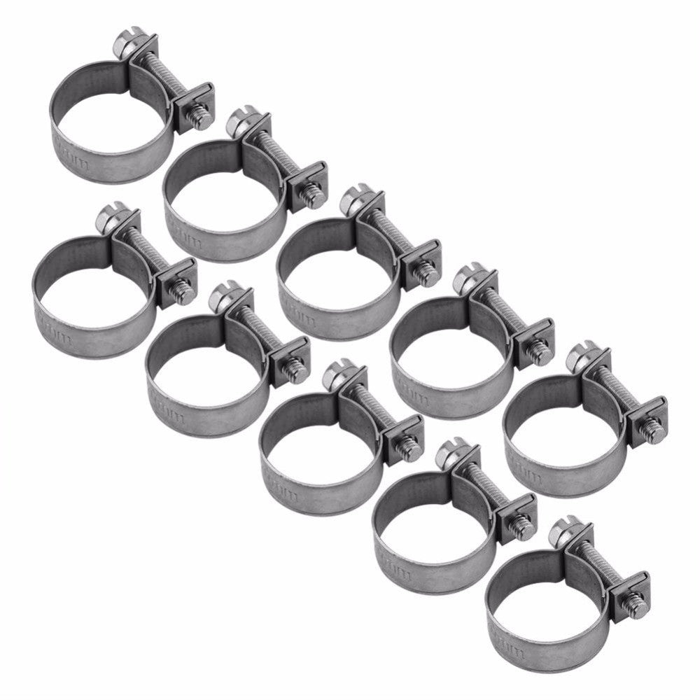 WALFRONT 10pcs/Lot Wire Hose Clamps Mini Fuel Line Pipe Hose Clips Stainless Steel Plumbing Fastener Tube Clip Tools Set 6 20mm|hose steel|clamp stainless steelpipe hose - Frontier General Hardware