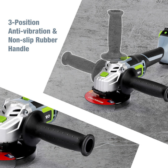 Workpro 20V Lithium Ion Cordless Angle Grinder 125mm With Battery And Charger Included For Cutting And Polishing Frontier General Hardware