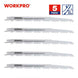 WORKPRO 230mm Saw Blades Wood Pruning Reciprocating Saw Blades Clean For Wood Fast Cutting (5 TPI) 5 Pack 9 inchx1.3x5T|Saw