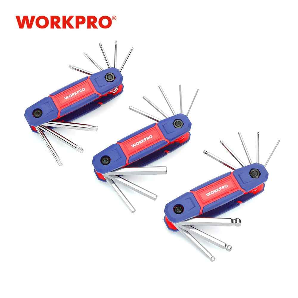 WORKPRO 24PC Folding Allen Key Set CRV Durable Hex Key Wrenches Inner Hexagon Screwdriver Portable Repair Tools Set|Wrench