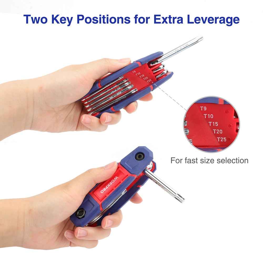 WORKPRO 24PC Folding Allen Key Set CRV Durable Hex Key Wrenches Inner Hexagon Screwdriver Portable Repair Tools Set|Wrench