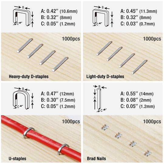 WORKPRO 4 IN 1 Heavy Duty Staple Gun for DIY Home Decoration Furniture Stapler Manual Nail Gun with 4000 Staples Nailer Frontier General Hardware