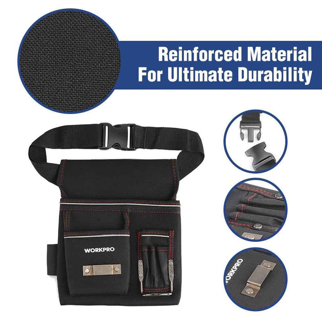 WORKPRO Heavy Duty Tool Pouch with Adjustable Belt Electrician Waist Tool Bag Multifunction Belt Tool Pouch|belt tool pouch|tool pouchwaist tool bag