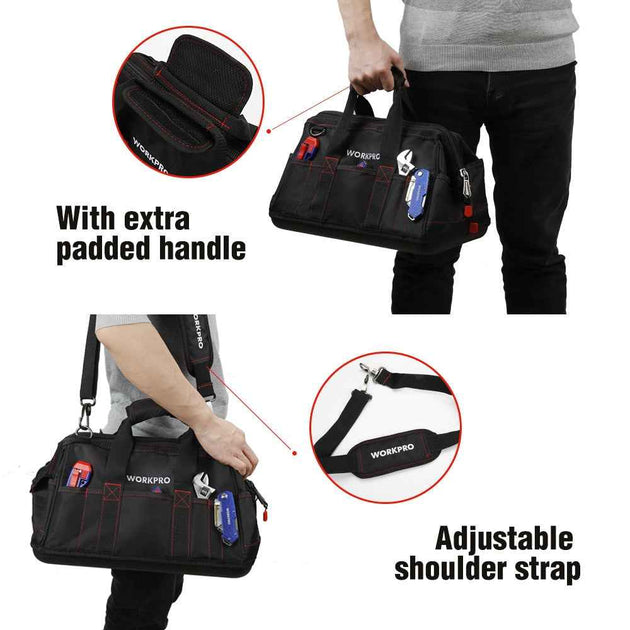 WORKPRO Tool Bags, Portable Waterproof Electrician Bag Multifunction Canvas Tool Organizer for Repair Installation HVAC|bags vacuum storage|bag vietnambag vaccum
